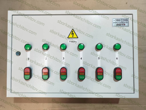Изображение Щит освещения 25А 400х600х150мм IP31 на 6 групп 16А управление с двери, дополнительные автоматы 16,16,10А SS-SHO-31921 