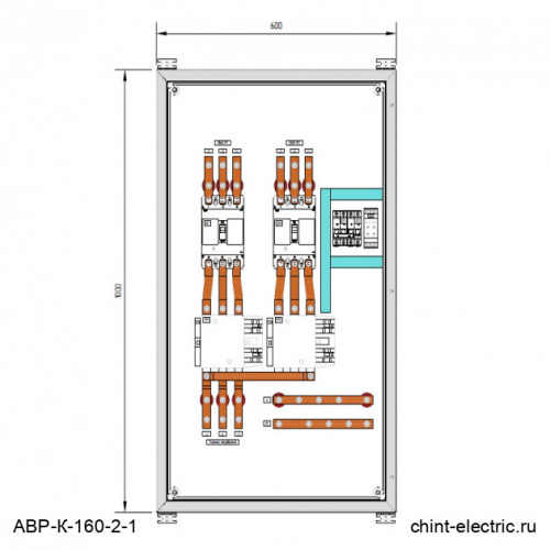 Шкаф АВР 400А, 2 ввода на контакторах 1400х800х400 IP31