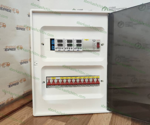 Изображение Электрощит встроенный 40А 380В для 1 комнатного дома DKC FRAMEBOX на 9 отходящих групп SS-М2086 