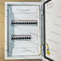 Изображение Щит металлический ЩРн-24 (1х24) 460х310х140 IP54 белый (вводной автомат S203C25, отходящие 6шт х  S203C16) SS-27296 