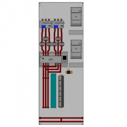 Изображение ВРУ 630А с АВР, 1 секция отходящих автоматов (6х63А 3 пол.) с узлом учета 2000х1200х600 IP31 